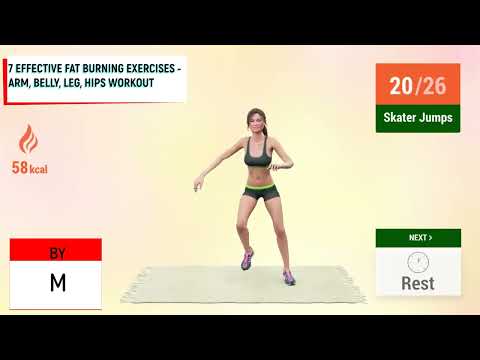 7 EFFECTIVE FAT BURNING EXERCISES   ARM, BELLY, LEG, HIPS WORKOUT/ცხიმის წვის 7 ეფექტური ვარჯიში